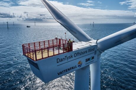 Service-Techniker im Offshore-Windpark DanTysk in der Nordsee, 2021